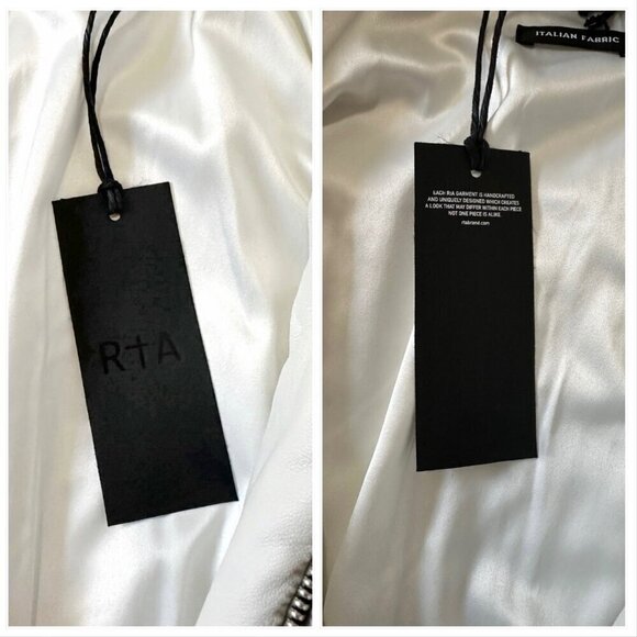 RtA Louisa Vegan Leather Jacket, White, Size S, White, New with tag - Picture 5 of 16